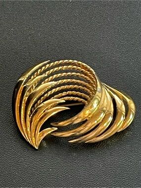 Monet Gold-Tone Sculptural Statement Brooch